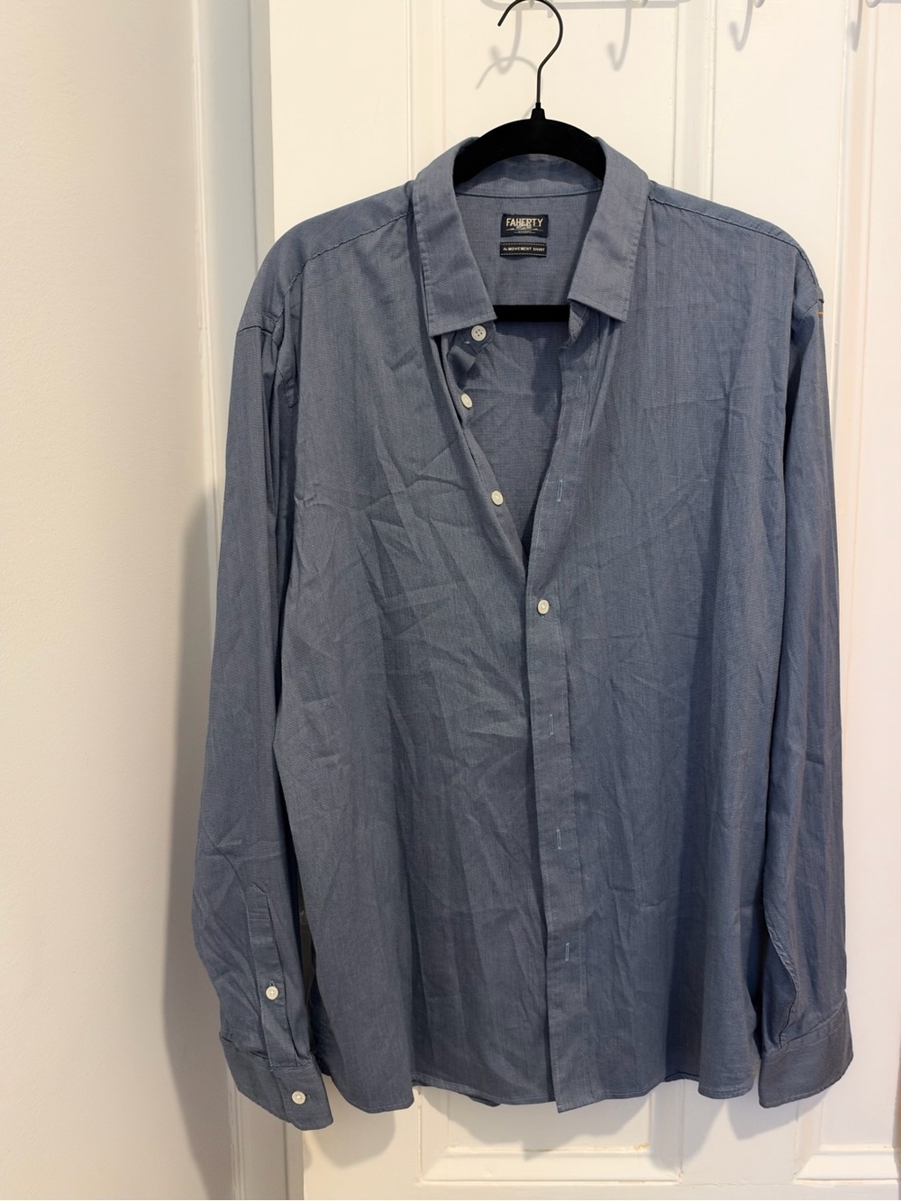 Faherty The Movement Shirt Classic Long-Sleeve Button-Up in Blue